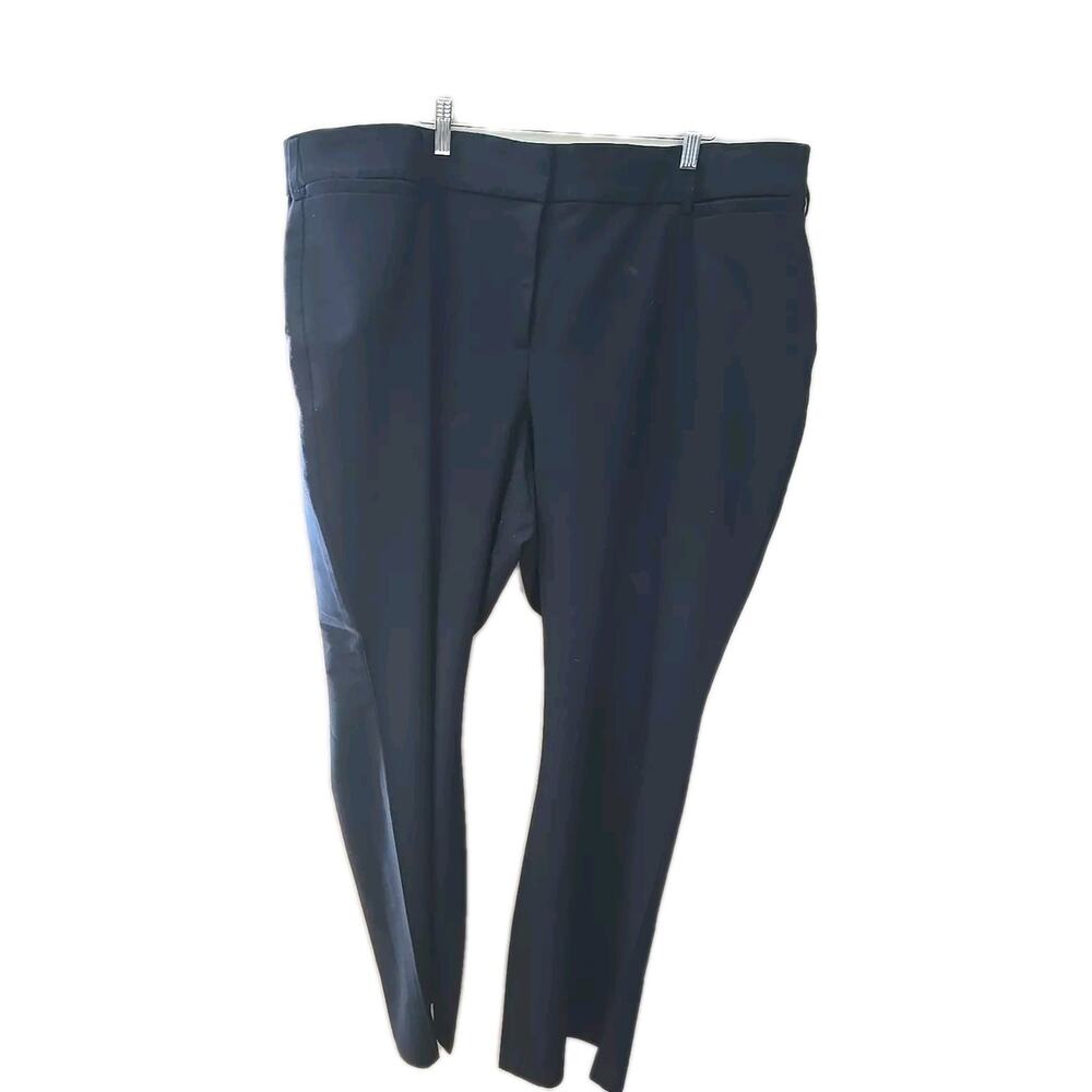 Lane Bryant Navy Blue Straight Leg High Rise Career Trouser‎ Pants Womans Sz 24L